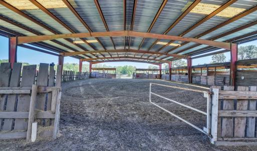 View of horse barn