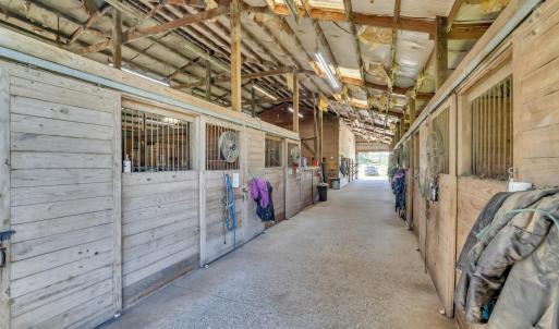 View of horse barn