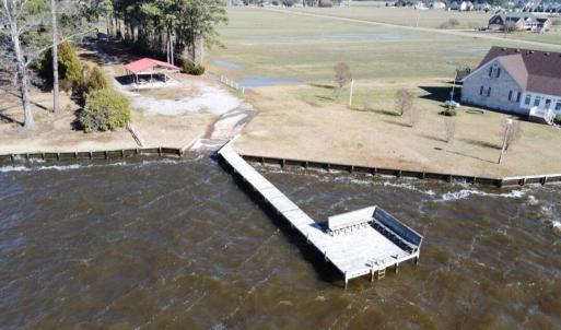 aerial of boat ramp and pier