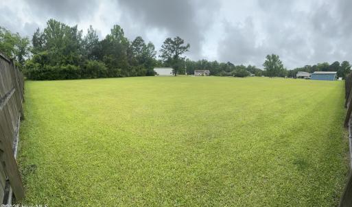 Back, left corner of lot