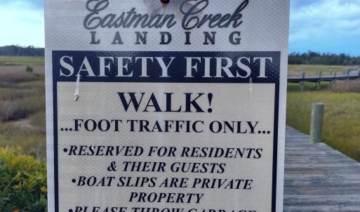 Eastman Creek Dock Sign
