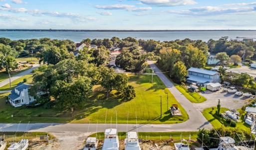 Drone shot towards Bogue Sound