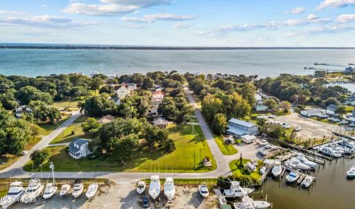 Drone shot towards Bogue Sound