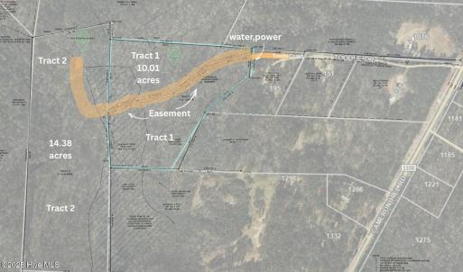 overlay of survey showing apprx easmnt