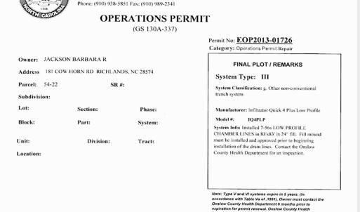 13. 3 Bedroom Permit For Existing Mound