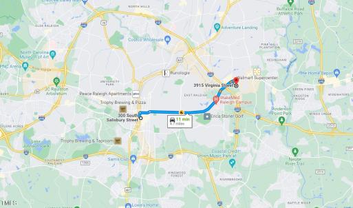 New berne to Down town Raleigh