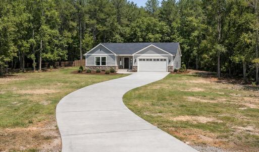 New suburban home with lush greenery