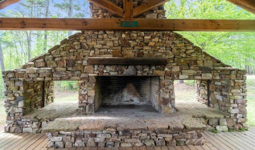 Fireplace at covered pavillion