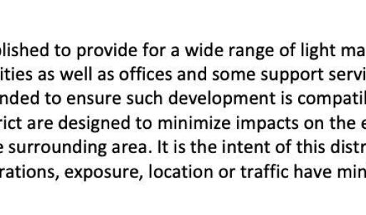 2207 Hamlin Rd. - Current Zoning Descrip