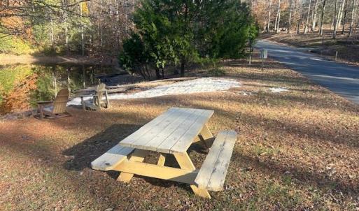 Picnic area around pond