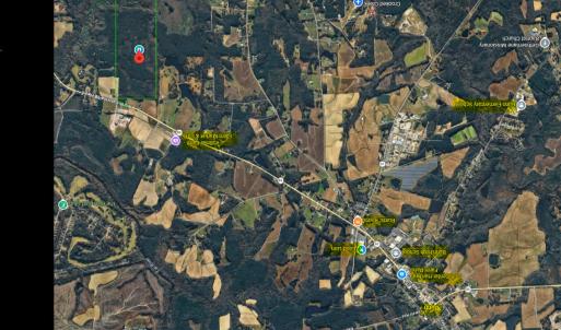 Aerial google map with stores and lines