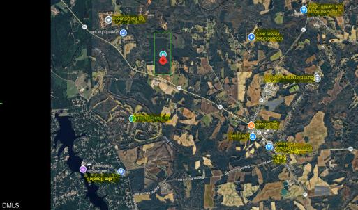 Aerial google map with stores including