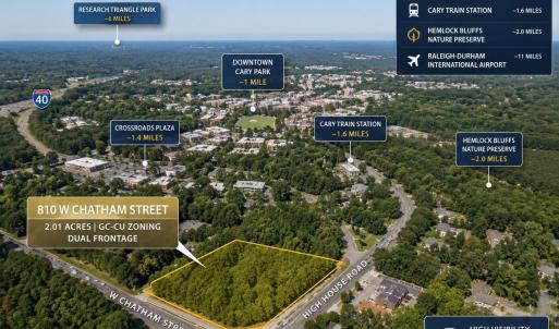 Photo #1 of 810 Chatham, Cary, NC 2.0 acres