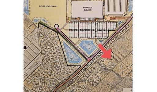 Original Map at site planning for Amazon Fullfillment Center depicting proximity to subject property