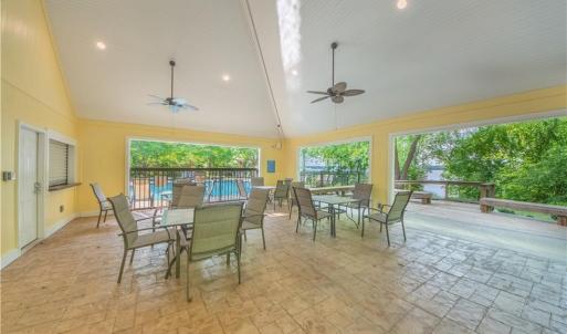Shady spot perfect for dining poolside