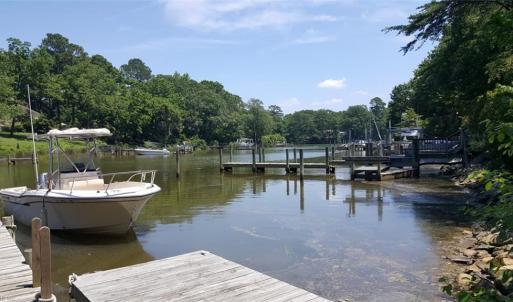 View from community pier where there are tie-ups for numberous boats.