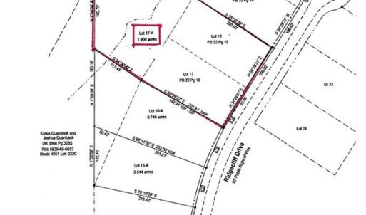 Original lots 17 & 18 combined, plus additional land zoned AG