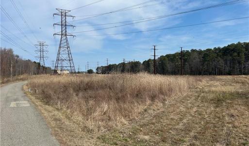 Access road cuts accross lot