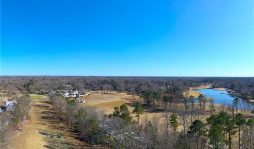 Aerial view of golf course and clubhouse