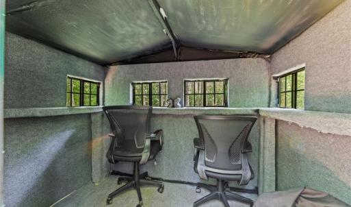 Inside the raised hunting blind