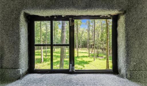 Inside the raised hunting blind