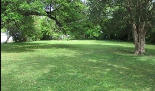 View from back of property looking toward Cornick Rd and front corner of lot with partial neighboring fence line
