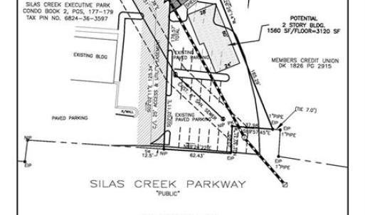 Conceptual site plan for 3120 SF office Bldg and easements