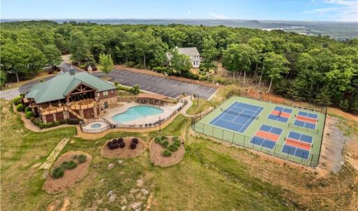 Clubhouse, pool and sports court