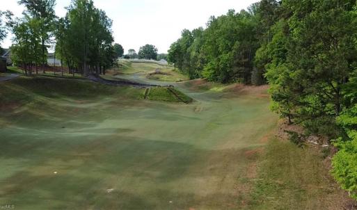 The view back up the 10th fairway of the famous Tot Hill Farm Wall hole.