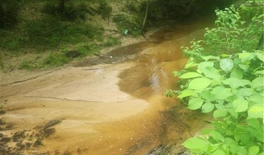 small stream on left side of lot. Lot includes both sides so it is yours.