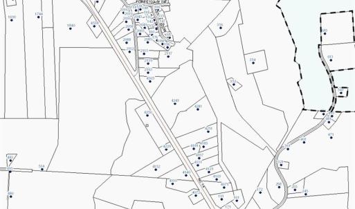 Screenshot of the GIS. Lot lines and dimensions are approximate.