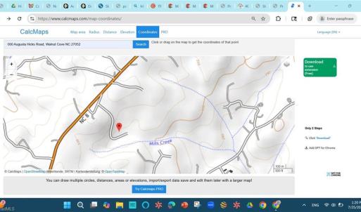Area Topography of Site