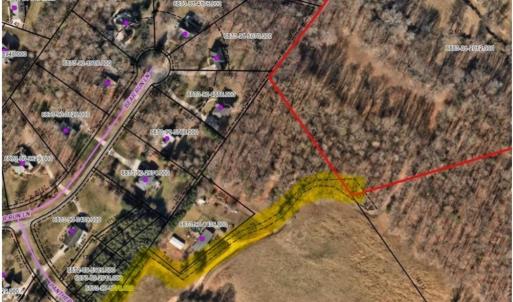 Deeded easement highlighted in yellow.