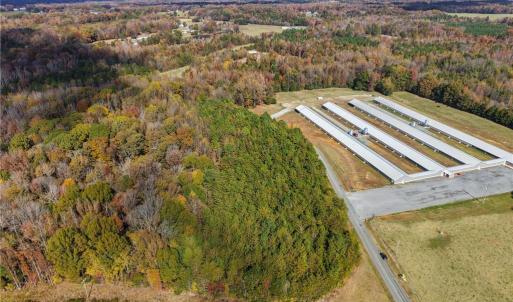 Aerial view of vacant land and Chicken farm next door.