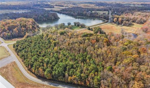 Aerial view of vacant land. Lot lines and dimensions are approximate.
