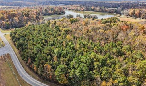 Aerial view of vacant land. Lot lines and dimensions are approximate.