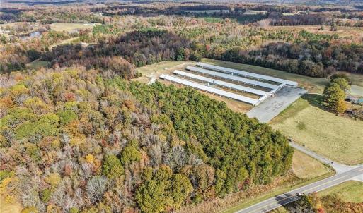 Aerial view of vacant land and farms. Lot lines and dimensions are approximate.