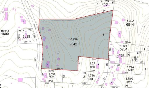 County Parcel Map with elevation lines