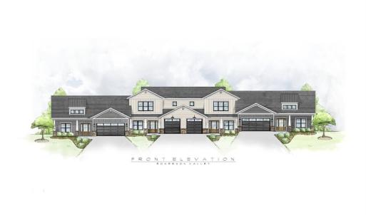Artist rendering of the single and two story town home 4-unit "ABBA"