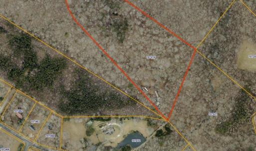 Aerial GIS View showing easement at end of Long Meadow Dr