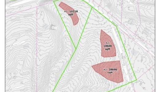 Soil evaluation showing 2 available areas on 6.99 acres
