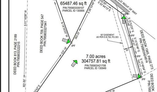 Survey for 6.99 acres MLS ID 1205393 and separate 1.50 parcel MLS ID 1205395