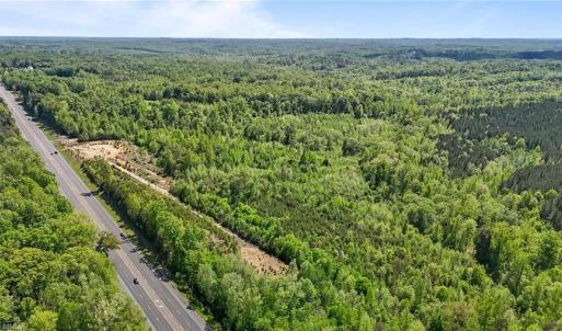Aerial view of lots. Lot lines and dimensions are approximate.