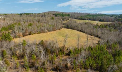 Aerial view of large tract highlighting cleared area topography