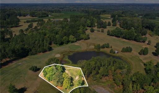 Overhead view showing Lot 54 at Caswell Pines golf community. Lot lines and dimensions are approximate.