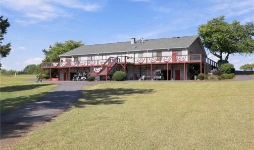 Back view of the clubhouse at Caswell Pines.