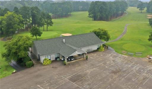 Aerial view of the Clubhouse at Caswell Pines.
