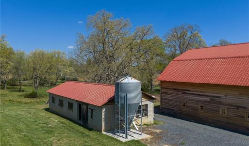 Dairy parlor and grain silo