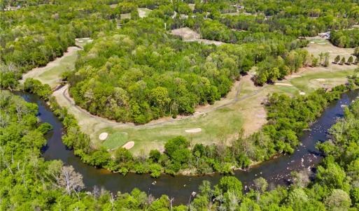 Bird's Eye View of Haw River and Indian Valley Golf Course from land