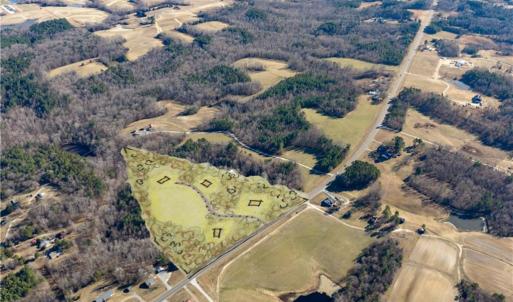 aerial with site plan overlay, multiple homesites
